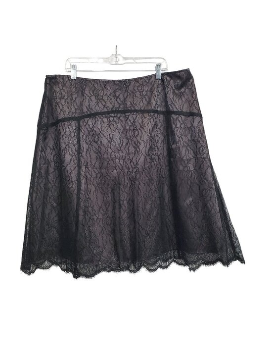 Alfani Dresses & Skirts - Alfani Plus 18W Skirt Drop Waist Black Lace Lined A Line Dressy Elegant Midi